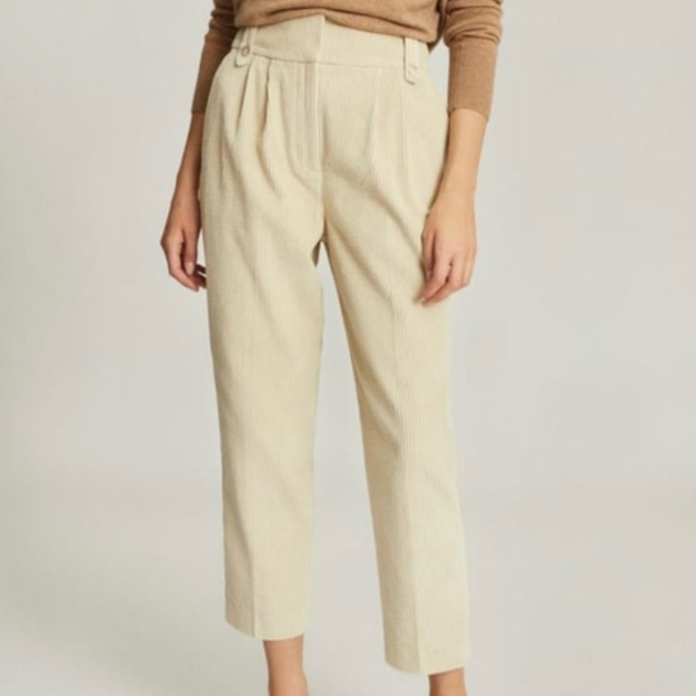 Reiss Cream Corduroy Trousers